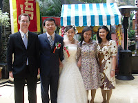 Greeted by the bride and groom: Paul, Yovanka and Eva