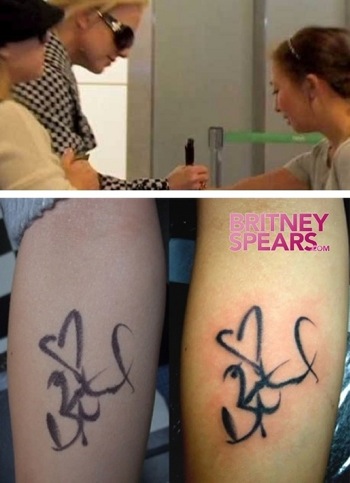 Do you have a Britney tattoo designs? If you send it to the site, 