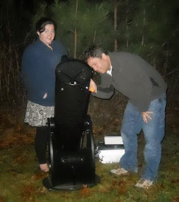 Clark University student Stephanie Fussell and I  visually observing galaxies for her astronomy class project - "Classifying Galaxy Types"