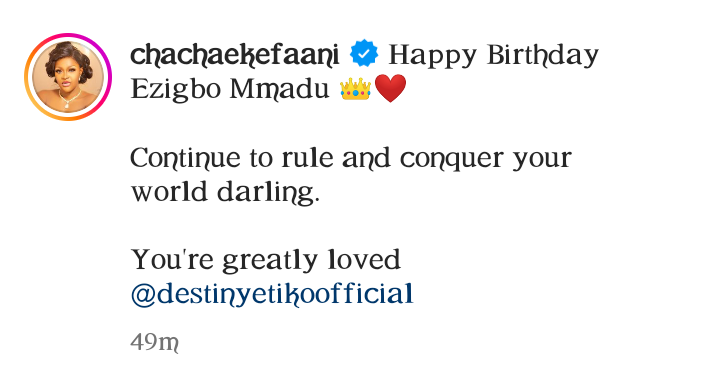 Actress Chacha Eke celebrates Destiny Etiko on her birthday, calls her Ezigbo mmadu