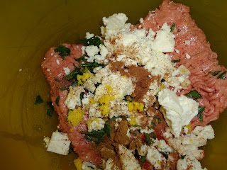 Greek Lamb and Feta Burgers Mixture