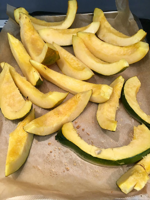 Slices of acorn squash for casserole