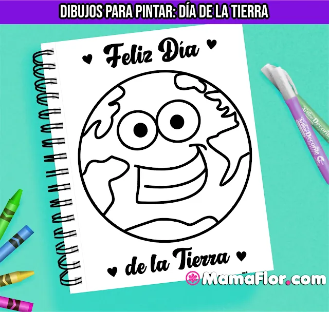 Dibujos de la Tierra para Colorear y Pintar