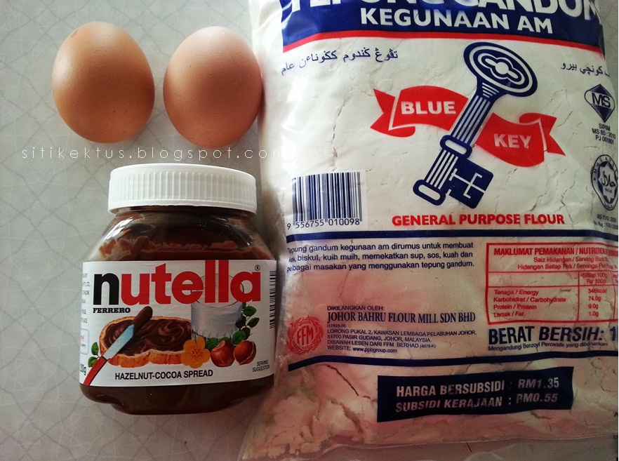 RESEPI : NUTELLA BROWNIES YANG SIMPLE  Siti Kektus