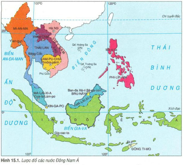 Vị trí địa lí của Việt Nam trong Đông Nam Á