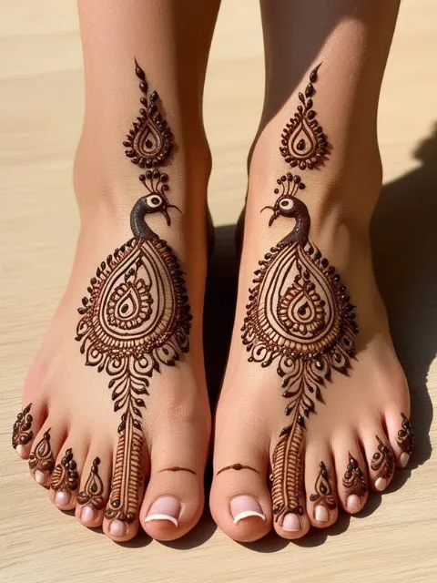 Peacock Feet Mehndi Design