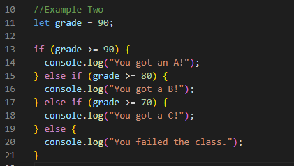 Ziggy Rafiq Else If Statement Code Example Two