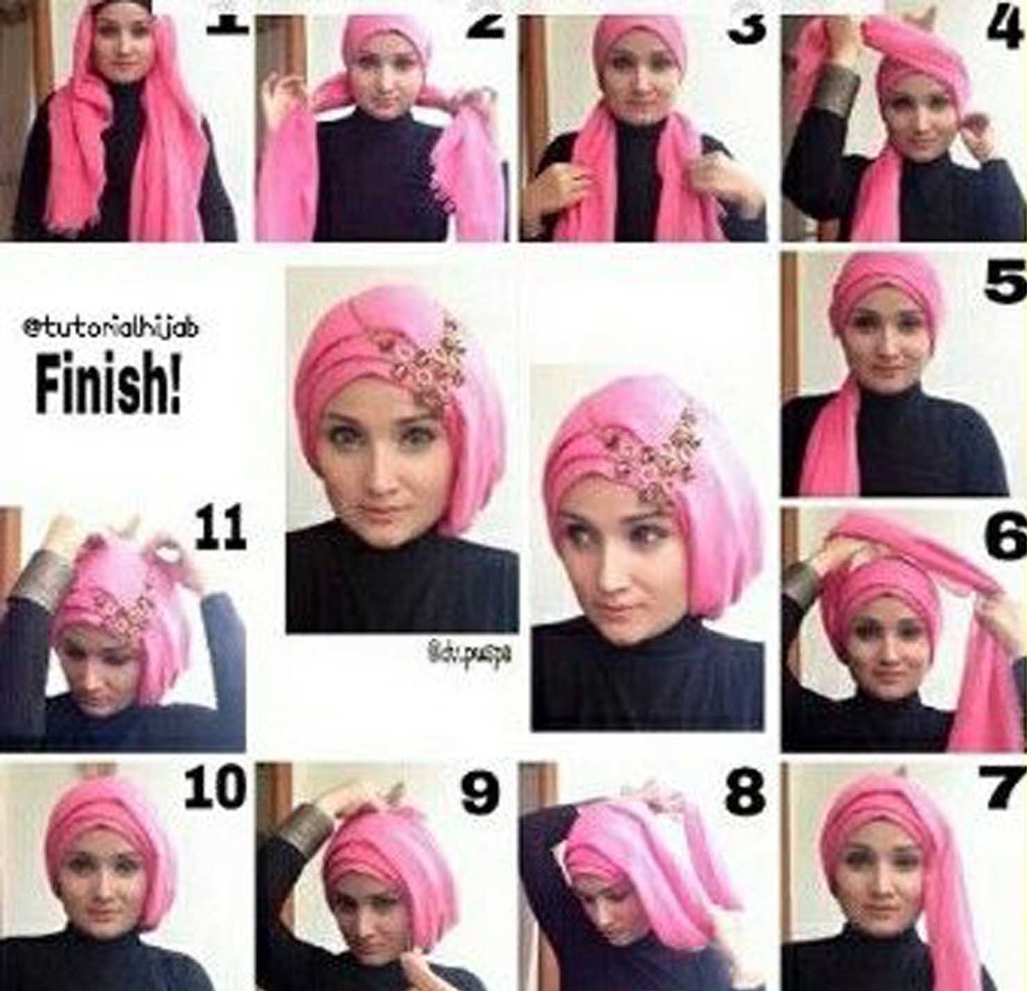 25 Gambar Menarik Tutorial Hijab Wisuda Lengkap Paling Baru