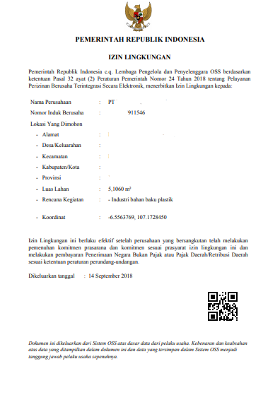 Perijinan Usaha: OSS (ONLINE SINGLE SUBMISSION)