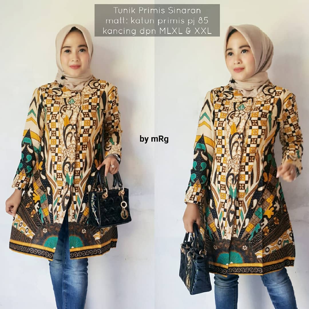 46 Model Tunik Batik  Remaja 2022 Desain Modern Model  Baju Muslim Terbaru 2022
