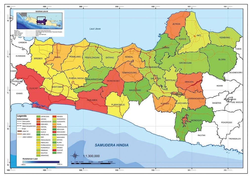  Letak  Kota Berdasarkan Garis Bujur dan Garis Lintang 