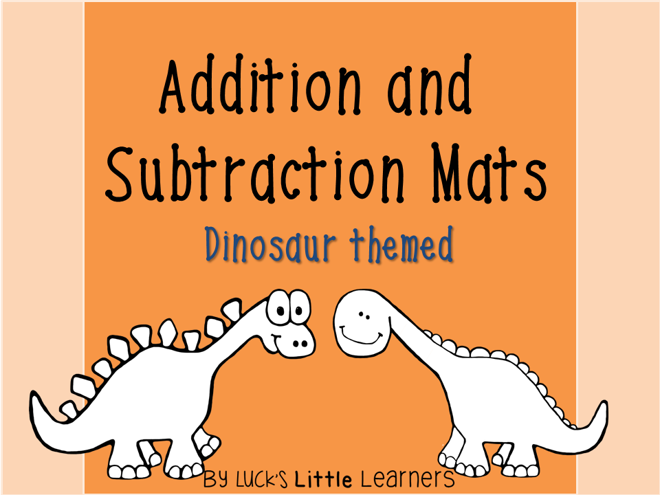 http://www.teacherspayteachers.com/Product/Dinosaur-Addition-and-Subtraction-Mats-1518512