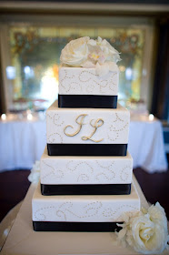 4 Tier Wedding Cake with Gold and Black - Minneapolis