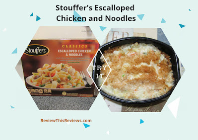 Collage of Stouffer's Escalloped Chicken and Noodles