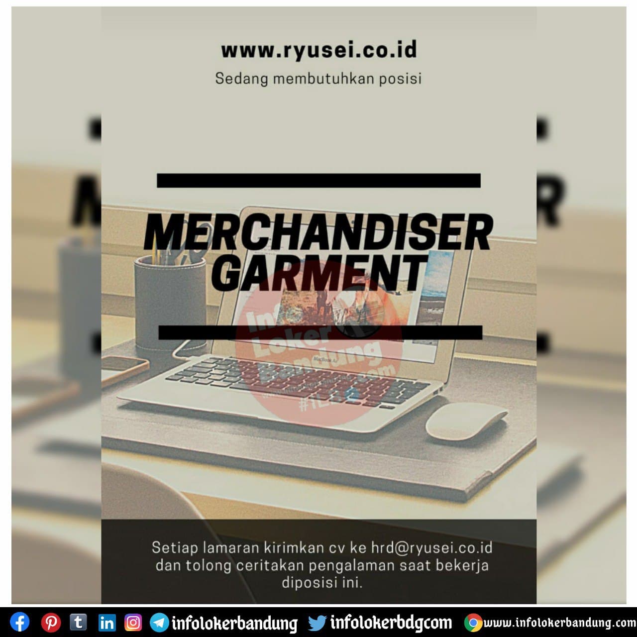 Lowongan Kerja Merchandiser Garment Ryusei Bandung November 2020