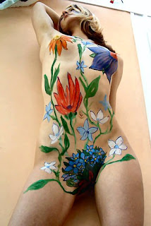 body paint in her sexy body