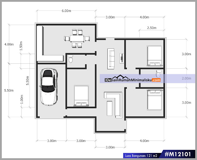 denah desain rumah minimalis modern terbaru