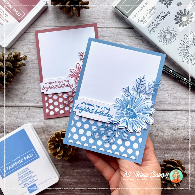 Stampin Up Cheerful Daisies monochromatic card ideas