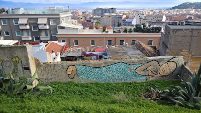 Street art along Viale Enrico Endrich, Cagliari.