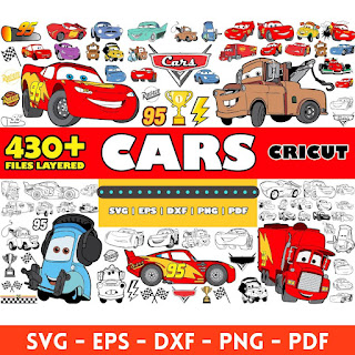 Cars Lightning McQueen mega big bundle svg png clipart vector Silhouette