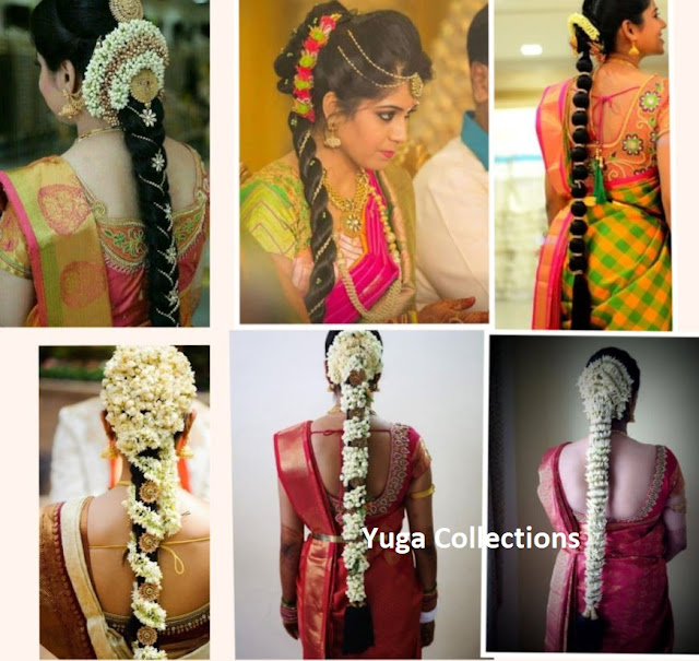 Bridal Hairstyles for wedding with pearls or flowers garland