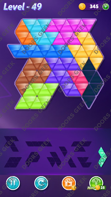 Block! Triangle Puzzle Master Level 49 Solution, Cheats, Walkthrough for Android, iPhone, iPad and iPod