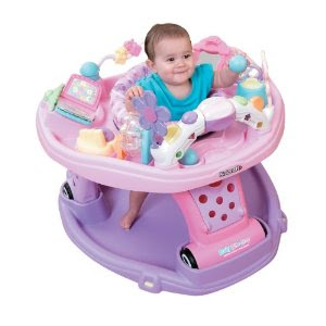 Kolcraft Baby Sit and Step 2-In-1 Activity Center, Pink