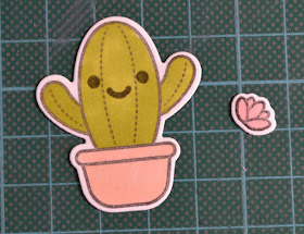 Stamp cactus and flower from Lawn Fawn Year Ten stamp set