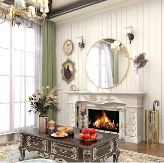 30” Round Mirror with metal frame