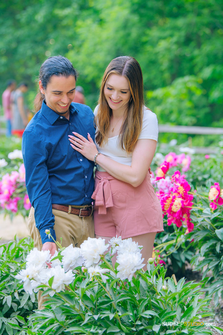 Wedding Proposal Photography at Peony Garden at Nichols Arboretum by SudeepStudio.com Ann Arbor Wedding Photographer