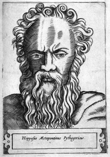 Hippasus, Girolamo Olgiati'nin gravürü, 1580