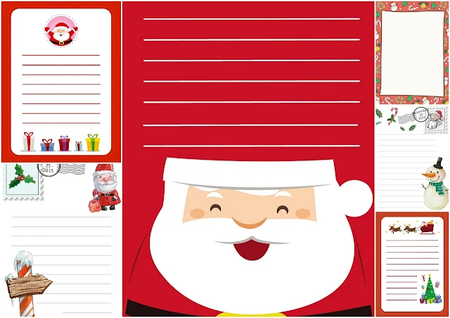 Free Printable Papers for Santas Card 