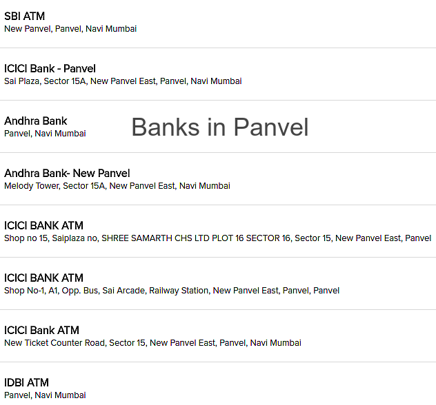 Banks in Panvel