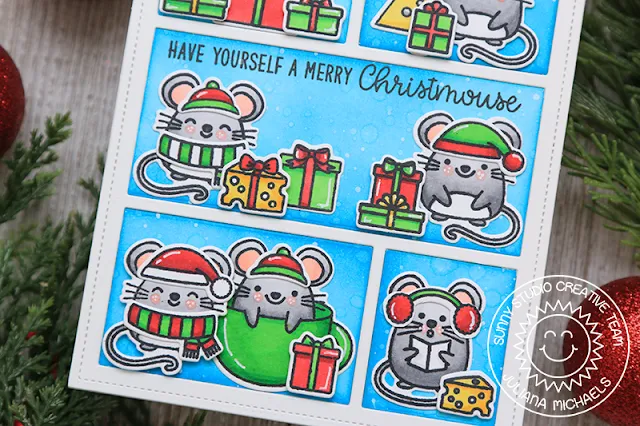 Sunny Studio Stamps: Merry Mice Comic Strip Everyday Dies Christmas Card by Juliana Michaels