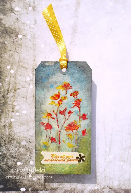 Tag with Tim Holtz Mini stencil set #10