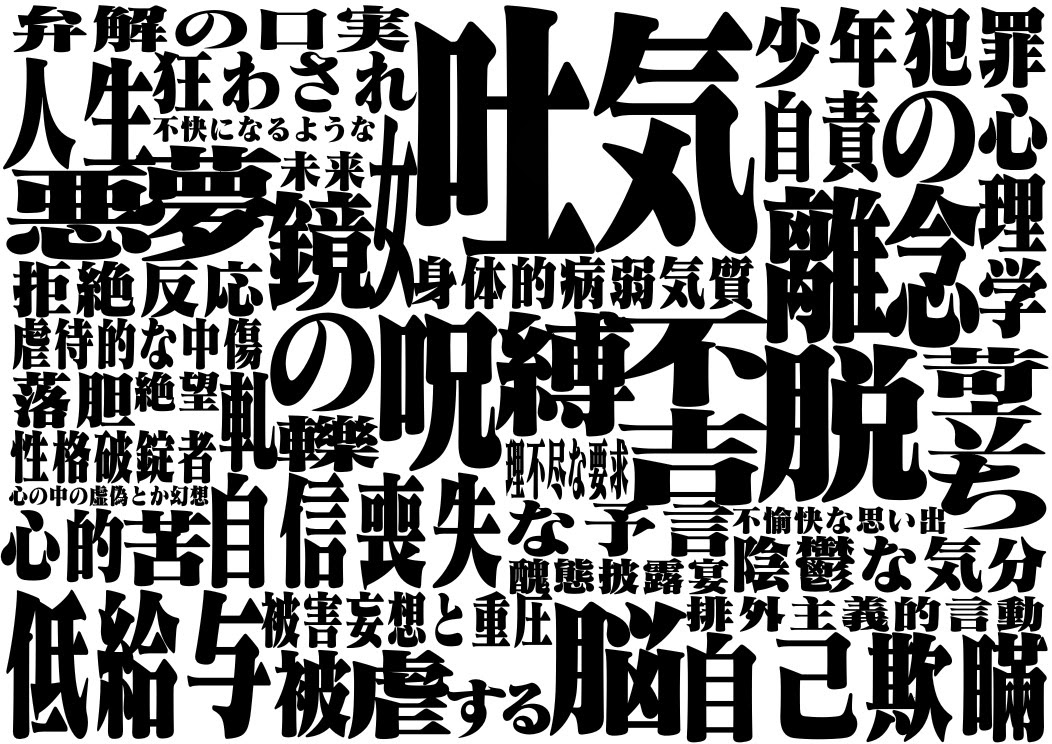 Next 15 Start エヴァ風の文字配列で 警告注意不快嫌悪アリ Eva風心の闇文字羅列