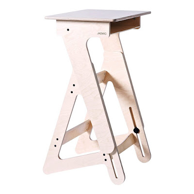 Adjustable Standing Desk for Home Office, Wood Desk with Ergonomic Footrest by JASWIG