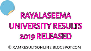 Rayalaseema University Results 2019 