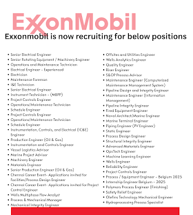 ExxonMobil is now looking for below details 