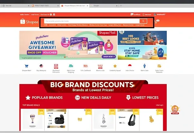 Daftar Akaun Shopee Sebagai Pembeli