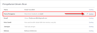 Silahkan pilih Nama Pengguna, lalu klik Sunting