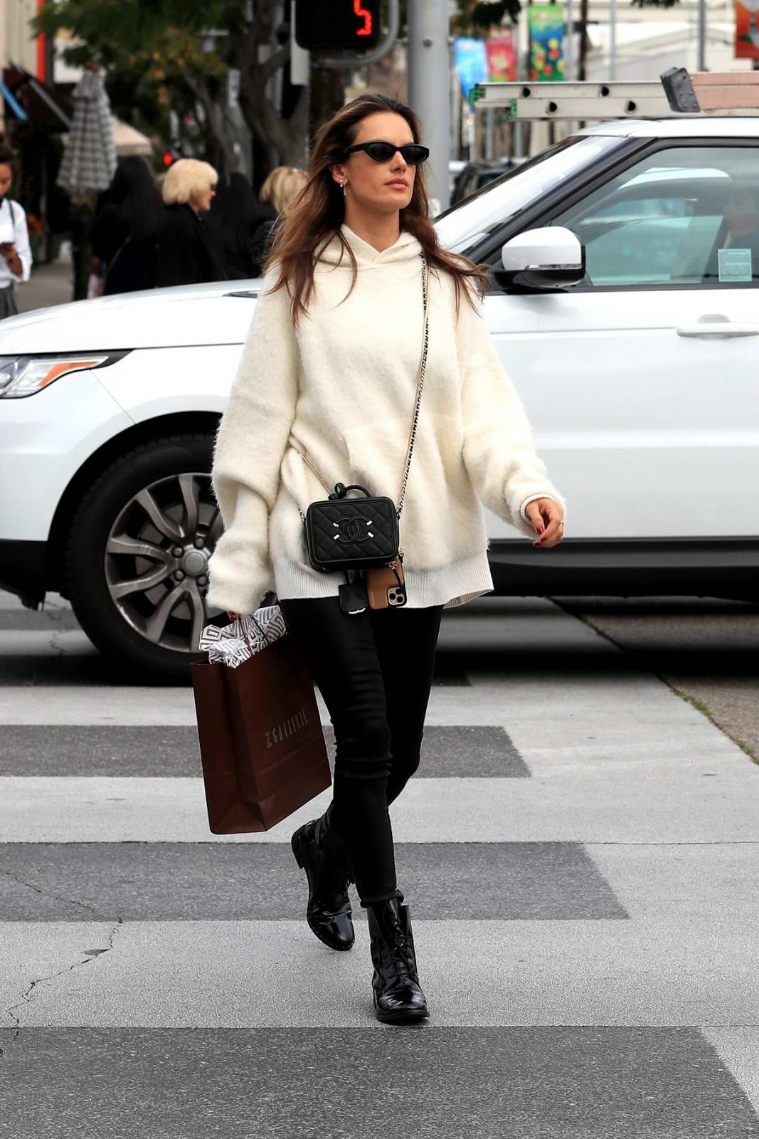 Alessandra Ambrosio female celebrity high street style fashion photo