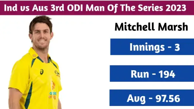 India vs australia odi man of the series kisko mila 2023