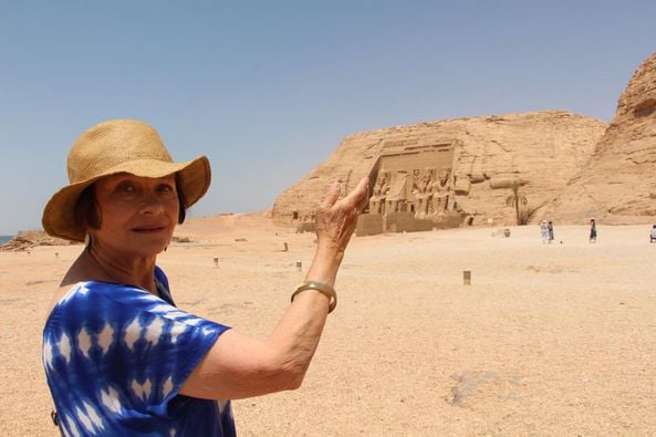 Masha Merel visits the Abu Simbel temple .. The French artist: "My dream has come true"