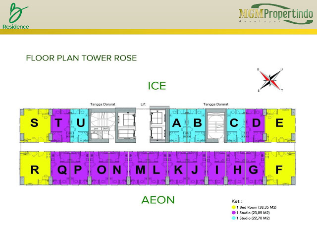 Floorplan View Apartemen B Residence BSD City 3 Menit ke Mall AEON www.rumah-hook.com