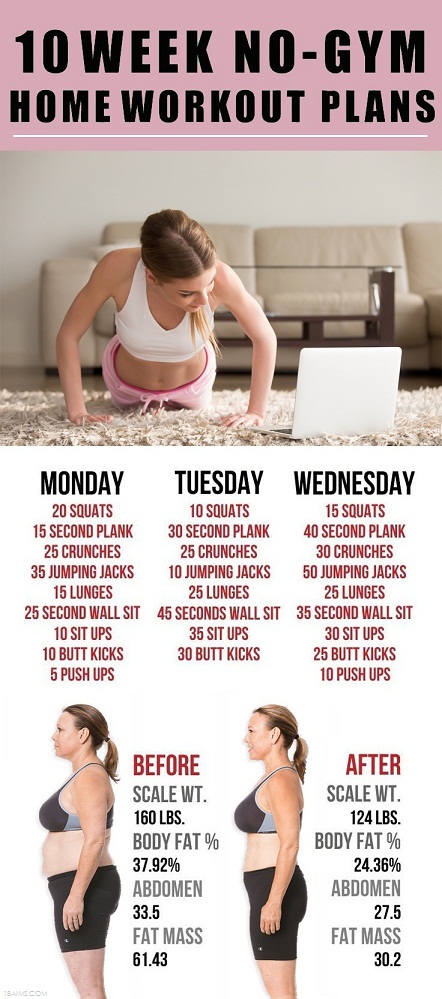 10 Week No-Gym Home Workout Plans - Daily Health Tips 10 Week No-Gym Home Workout Plans - Daily Health Tips