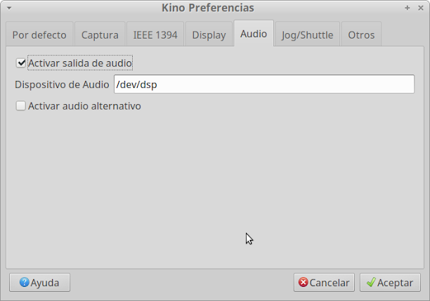 audio kino preferencias