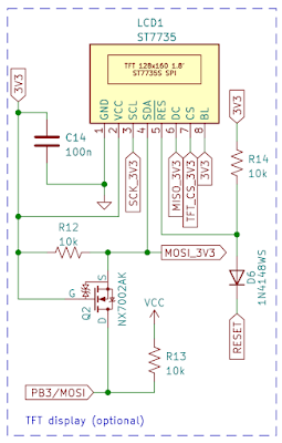 ST7735 display schematic