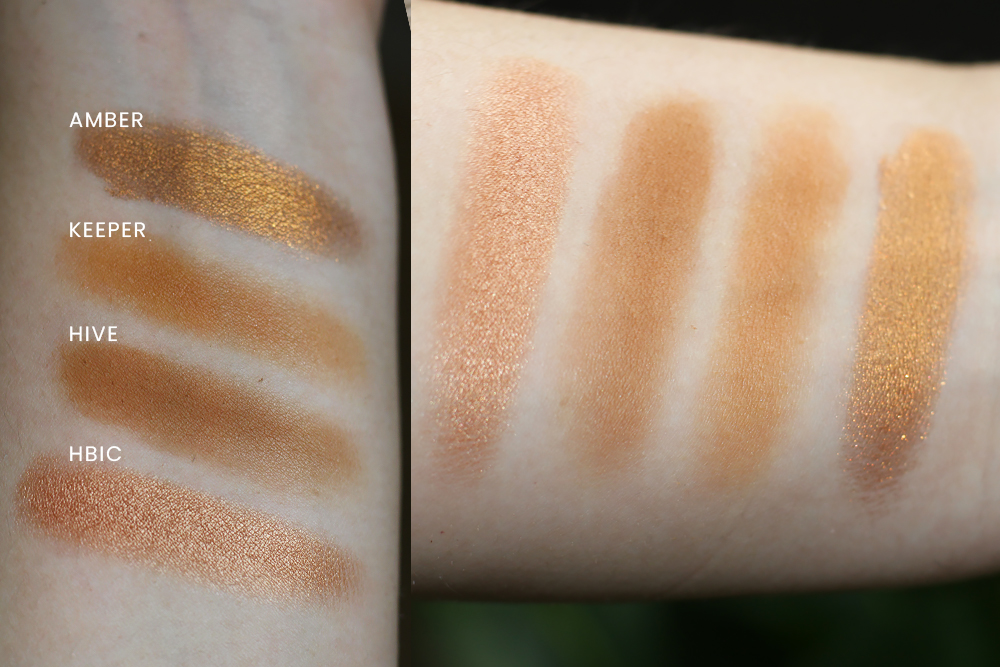 urban decay naked honey swatches