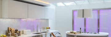 LUXURY KITCHEN - TRENDY WATERFALL & LED AMBIENT LIGHTING